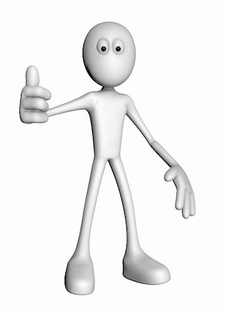 white guy with thumb up - 3d illustration Stock Photo - Budget Royalty-Free & Subscription, Code: 400-06076109