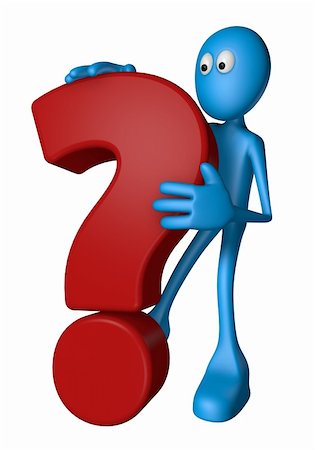 simsearch:400-04665113,k - blue guy and question mark - 3d illustration Stock Photo - Budget Royalty-Free & Subscription, Code: 400-06076111
