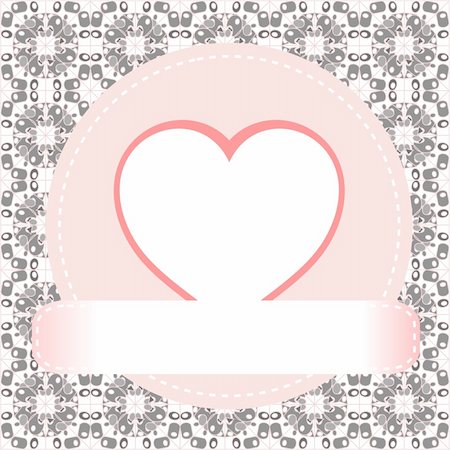 simsearch:400-08345859,k - Valentine's day vector background - heart with ribbon Photographie de stock - Aubaine LD & Abonnement, Code: 400-06076155