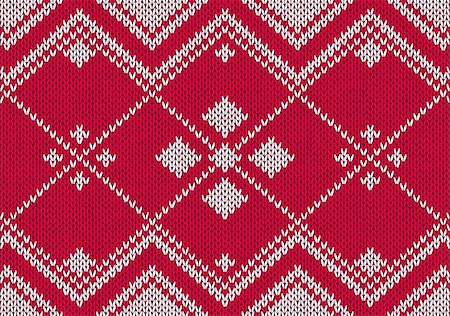 Style seamless red and white knitted pattern Stock Photo - Budget Royalty-Free & Subscription, Code: 400-06076156