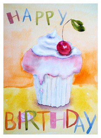 simsearch:400-07498585,k - Cake with insription Happy Birthday Photographie de stock - Aubaine LD & Abonnement, Code: 400-06076206
