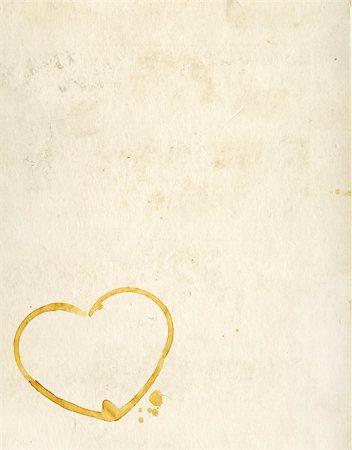 Hearts from coffee drops on old paper texture Stock Photo - Budget Royalty-Free & Subscription, Code: 400-06076401