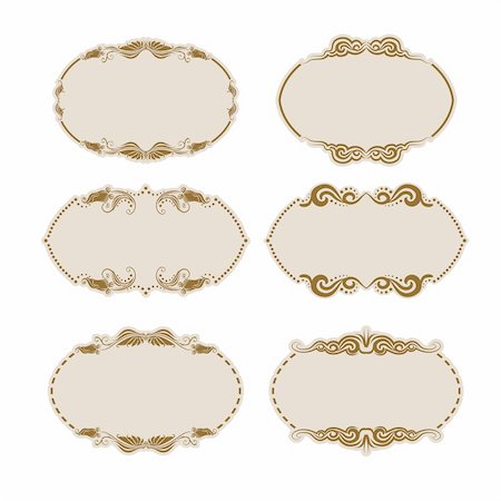 simsearch:400-06091055,k - Set of ornate vector frames . In vintage style. Basic elements are grouped. Photographie de stock - Aubaine LD & Abonnement, Code: 400-06076544