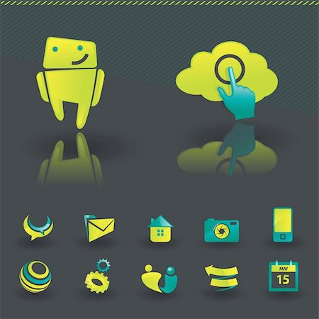 Collection of icon design elements for mobile phone app and web Foto de stock - Super Valor sin royalties y Suscripción, Código: 400-06076572