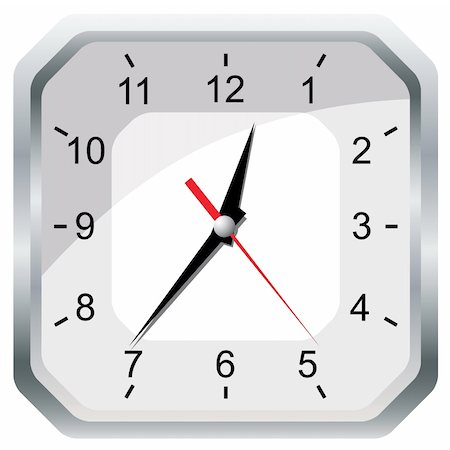 simsearch:400-04995560,k - Wall clock. Vector illustration. An Electromechanical device. EPS10. Stock Photo - Budget Royalty-Free & Subscription, Code: 400-06076624