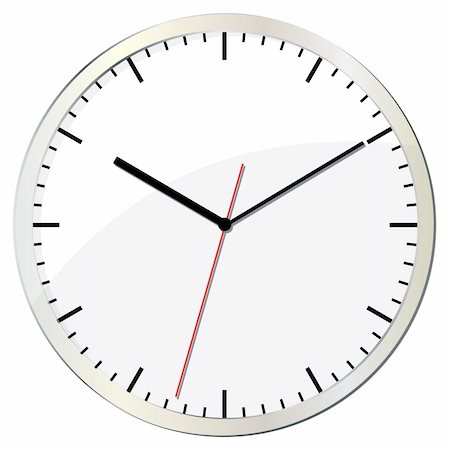 simsearch:400-04995560,k - Wall clock. Vector illustration. An Electromechanical device. EPS10. Stock Photo - Budget Royalty-Free & Subscription, Code: 400-06076625