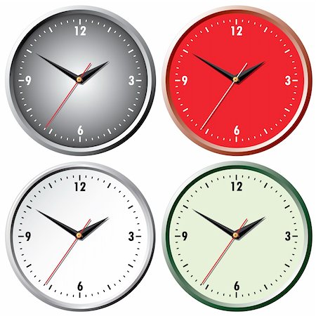 simsearch:400-04995560,k - Wall clock. Vector illustration. An Electromechanical device. EPS10. Stock Photo - Budget Royalty-Free & Subscription, Code: 400-06076627