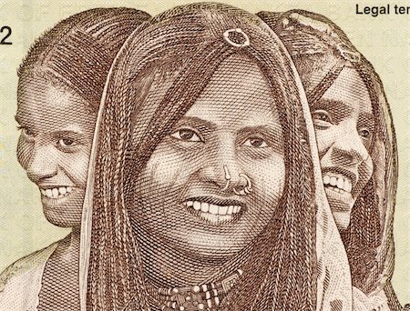 simsearch:400-05156209,k - Three Young Women on 10 Nakfa 1997 Banknote from Eritrea. Stock Photo - Budget Royalty-Free & Subscription, Code: 400-06076758