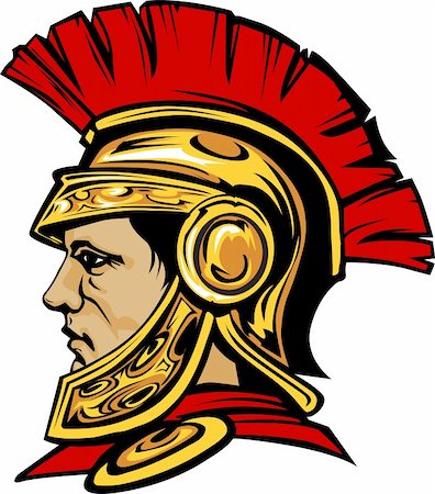 Vector Graphic of a Greek Spartan or Trojan wearing a Helmet Stock Photo - Budget Royalty-Free & Subscription, Code: 400-06077254