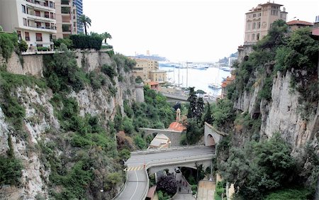 simsearch:400-06640738,k - Monaco - view from railroad station to port Hercule Stock Photo - Budget Royalty-Free & Subscription, Code: 400-06077261