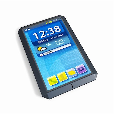 simsearch:400-06096885,k - modern touchscreen smartphone, isolated 3d render Photographie de stock - Aubaine LD & Abonnement, Code: 400-06077479