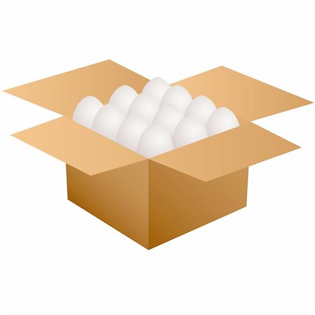 Cardboard box with white eggs. Also available as a Vector in Adobe illustrator EPS format, compressed in a zip file. The vector version be scaled to any size without loss of quality. Stock Photo - Budget Royalty-Free & Subscription, Code: 400-06077470