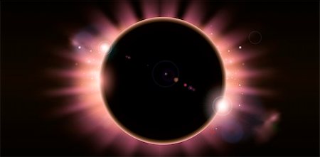 simsearch:400-04886229,k - An outer space background illustration with a total eclipse Fotografie stock - Microstock e Abbonamento, Codice: 400-06077499