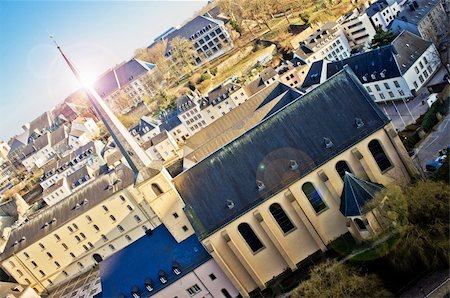 Beautiful view of the Neumunster Abbey in Luxembourg Stockbilder - Microstock & Abonnement, Bildnummer: 400-06077519