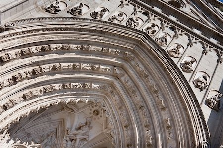 Detail of the main facade in the Cathedral of Toledo Stock Photo - Budget Royalty-Free & Subscription, Code: 400-06077666