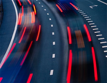 frankfurt freeway - blurred lights of cars on a highway at evening Stock Photo - Budget Royalty-Free & Subscription, Code: 400-06077706