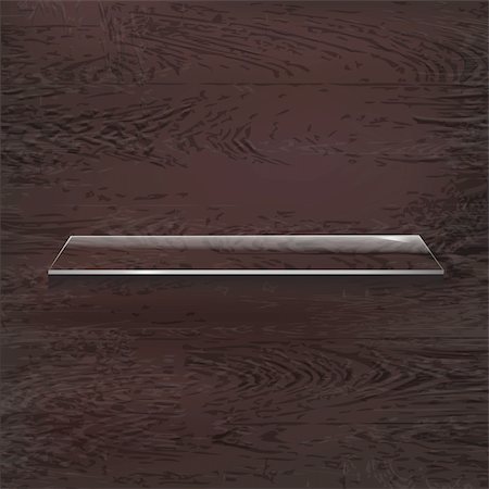 screen surface - Glass Shelves On Wood Background, Vector Illustration Stock Photo - Budget Royalty-Free & Subscription, Code: 400-06077776