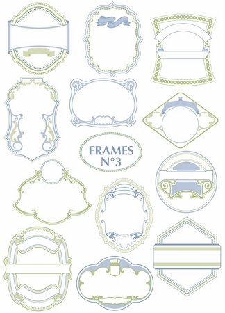 Set of ornate vector frames and labels Fotografie stock - Microstock e Abbonamento, Codice: 400-06077902