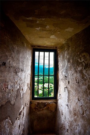 Interior of Tour de Crest in France- View to  the City from Prison Stockbilder - Microstock & Abonnement, Bildnummer: 400-06078018