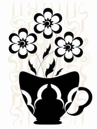 friendship day clip art - Flowrs in the vase, vector. Stock Photo - Budget Royalty-Free & Subscription, Code: 400-06078037