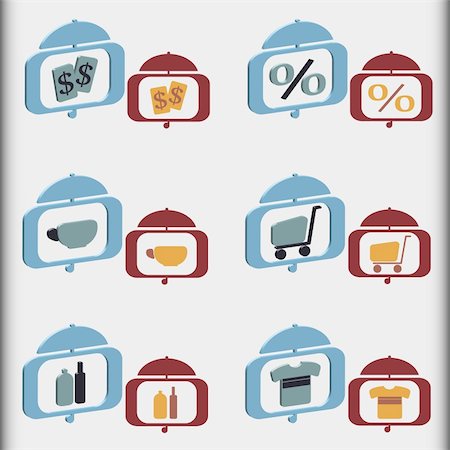 simsearch:400-04292573,k - nice set of shopping icons in two different styles Photographie de stock - Aubaine LD & Abonnement, Code: 400-06078318