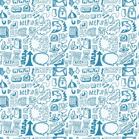 doodle art lettering - seamless web pattern Photographie de stock - Aubaine LD & Abonnement, Code: 400-06078368