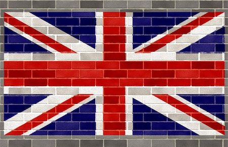 simsearch:400-06326700,k - Flag of Great Britain on gray brick wall Foto de stock - Super Valor sin royalties y Suscripción, Código: 400-06078374