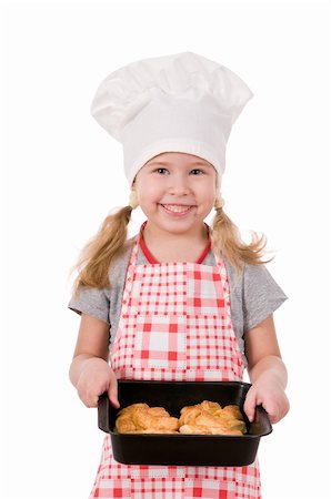 simsearch:400-06078465,k - girl in chef's hat with baking  isolated on white background Stock Photo - Budget Royalty-Free & Subscription, Code: 400-06078455