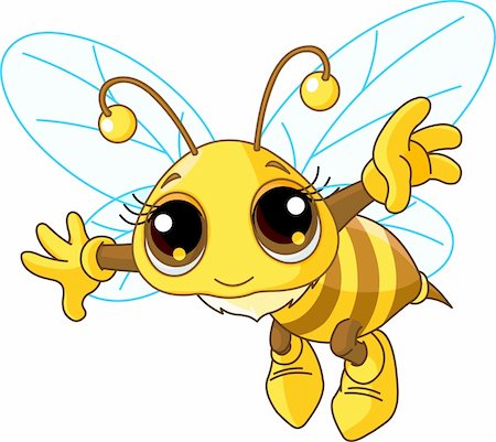 Illustration of a Friendly Cute Bee Flying Stock Photo - Budget Royalty-Free & Subscription, Code: 400-06078468