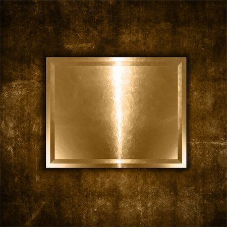 simsearch:400-05901999,k - Gold metal plate on a grunge background Stock Photo - Budget Royalty-Free & Subscription, Code: 400-06078566