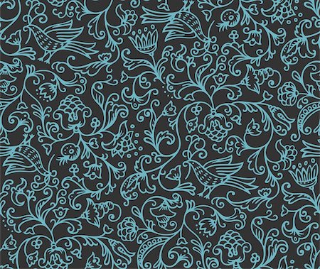 simsearch:400-08158857,k - Seamless Floral Pattern. Vector illustration, easy editable. Filetypes are available in zipped .EPS for vector formats, and hi-resolution .JPEG. Photographie de stock - Aubaine LD & Abonnement, Code: 400-06078674