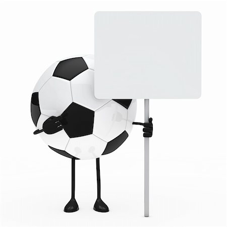 football figure hold billboard on white background Stock Photo - Budget Royalty-Free & Subscription, Code: 400-06078940