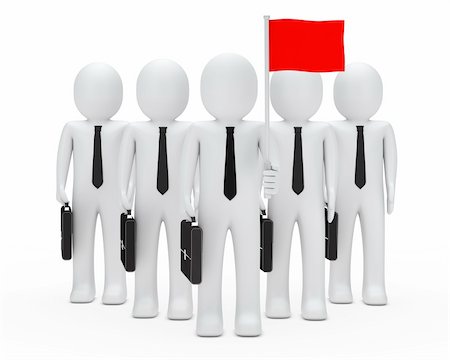 business men with team hold red flags Stock Photo - Budget Royalty-Free & Subscription, Code: 400-06078977