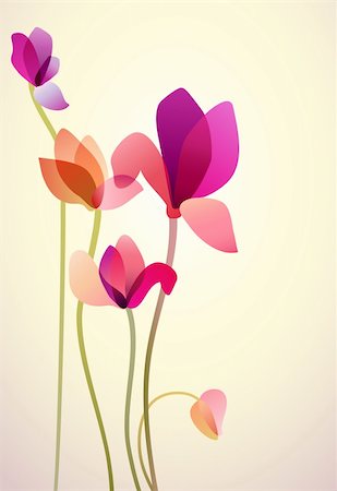 floral vector - Vector illustration of five bright wild flowers Photographie de stock - Aubaine LD & Abonnement, Code: 400-06078995