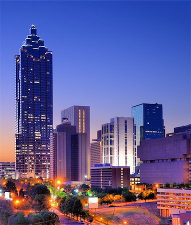 Skyline of downtown Atlanta, Georgia, USA Stock Photo - Budget Royalty-Free & Subscription, Code: 400-06079104