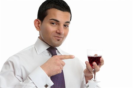 simsearch:400-04313696,k - A man discussing, showing or presenting a wine.  White background. Photographie de stock - Aubaine LD & Abonnement, Code: 400-06079120