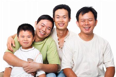 Asian men, different generations in white background Stock Photo - Budget Royalty-Free & Subscription, Code: 400-06079300