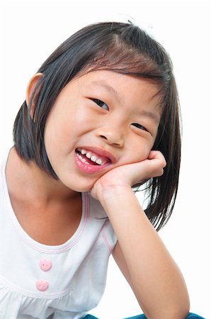 simsearch:400-05739745,k - Little pan Asian girl on white background Stock Photo - Budget Royalty-Free & Subscription, Code: 400-06079301