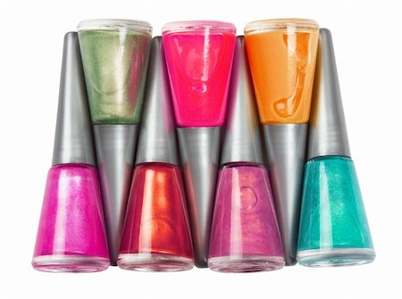 pioneer111 (artist) - Bottles of nail polish on white background Fotografie stock - Microstock e Abbonamento, Codice: 400-06079328