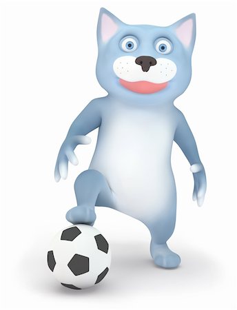 shevlad (artist) - Cat and soccer ball isolated on white Photographie de stock - Aubaine LD & Abonnement, Code: 400-06079354