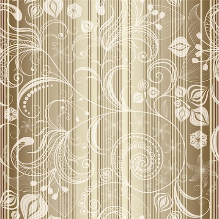 simsearch:400-05892168,k - Gold floral seamless striped pattern with translucent flowers (vector EPS 10) Stock Photo - Budget Royalty-Free & Subscription, Code: 400-06079361