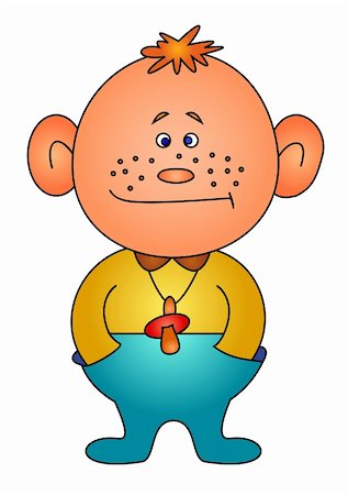 Cartoon: baby, little boy with a dummy pacifier. Vector Stock Photo - Budget Royalty-Free & Subscription, Code: 400-06079645