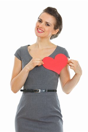 Woman in dress with paper Valentines heart Photographie de stock - Aubaine LD & Abonnement, Code: 400-06079799