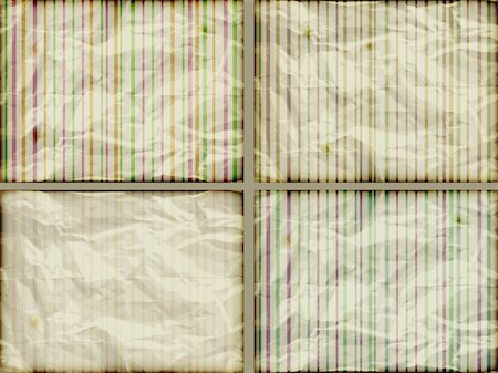 simsearch:400-08555680,k - vector set: striped backgrounds on crumpled burning paper Stock Photo - Budget Royalty-Free & Subscription, Code: 400-06079825