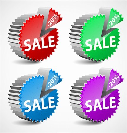 simsearch:400-06915685,k - Set of colorful 3d sale labels. Vector illustration Stock Photo - Budget Royalty-Free & Subscription, Code: 400-06079836