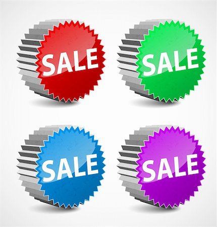 simsearch:400-06915685,k - Set of colorful 3d sale labels. Vector illustration Stock Photo - Budget Royalty-Free & Subscription, Code: 400-06079837