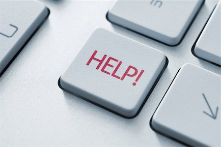 simsearch:400-08291045,k - Help button on the keyboard. Toned Image. Foto de stock - Royalty-Free Super Valor e Assinatura, Número: 400-06070142