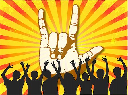 rock music clip art - Retro Style Punk Rock Theme Stock Photo - Budget Royalty-Free & Subscription, Code: 400-06070264