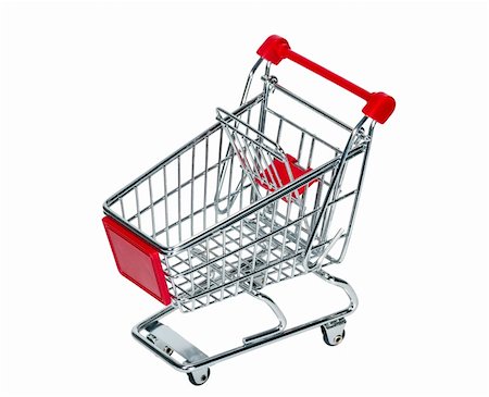 simsearch:400-08899989,k - Empty shopping cart isolated on white background Stockbilder - Microstock & Abonnement, Bildnummer: 400-06070273