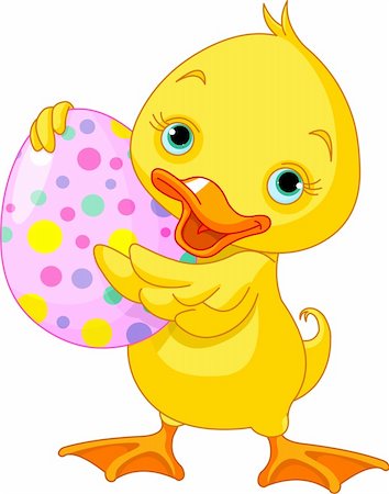 dazdraperma (artist) - Illustration of happy Easter duckling carrying egg Photographie de stock - Aubaine LD & Abonnement, Code: 400-06070280